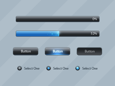 elements black blue button progress ui