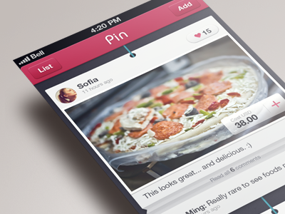 ui concept of Pin