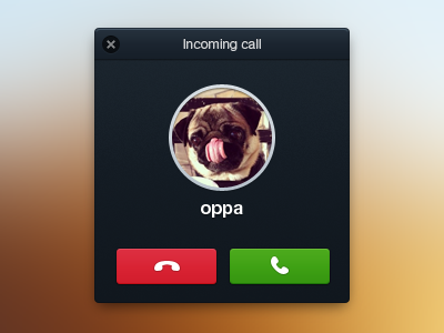 Incomingcall dialog box incoming call interface mac os pug ui