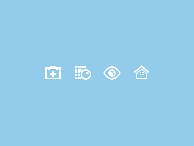 Random Icons blue capital eye first aid box house icon life macro medical