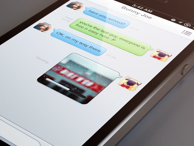 light chat ui chat concept interface ios iphone ui