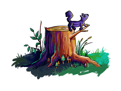 Outdoors Stump Study character design digital art digital illustration digital painting digitalart funny goofy illustration procreate procreate art woods