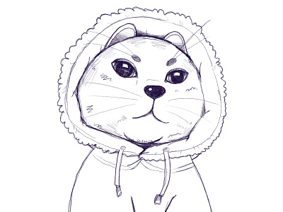 MRT Sketch 7 2d 2d art cat cute design drawing face illustration indentity jacket sketching