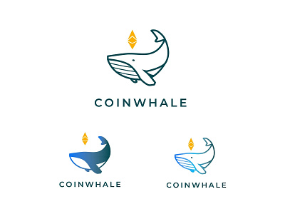 Coinwhale 2d bitcoin brand branding coins design illustration indentity logo vector whale