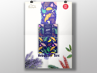 Nebulizer box 2d brand branding design illustration indentity nebulizer box oil trend trend 2019 trending typography