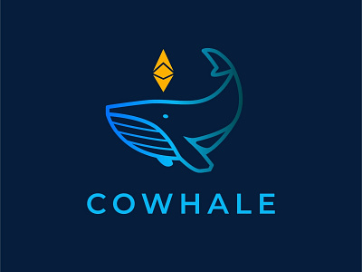 Cowhale 2d animal app brand branding coin design illustration indentity logo trend trend 2019 trending vector whale