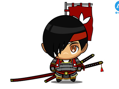 Tiny Samurai 2d 2d art design illustration indentity samurai trend trend 2019 vector