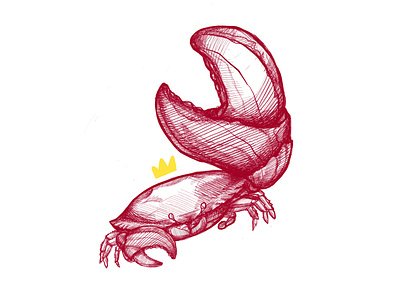Crab Drawing 2d 2d art animal brand design designer drawing illustration ipad pro king procreateapp trend 2019 trending