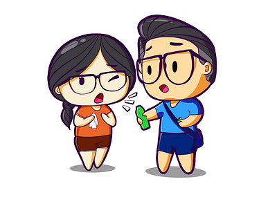 Take care someone special 2d 2d art character character design chibi couple cute design designer illustration love romance special