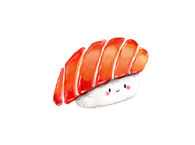 Cute Sushi 2d 2d art color cute cute fun funny design drawing food illustration indentity japan simple sketch sushi watercolor
