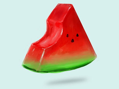 Watermelon 2d 2d art design fruit illustration indentity red water watercolor watermelon