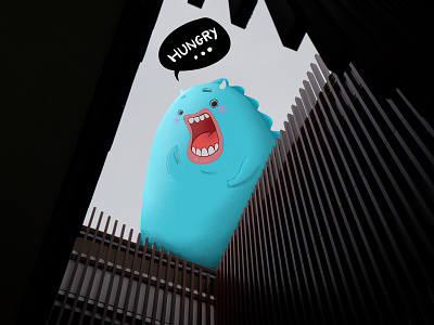 Hungry Monster !!!! 2d 2d art big design giant hungry illustration indentity monster trend 2019 trending