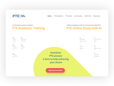 PTE Study Centre Landing Header