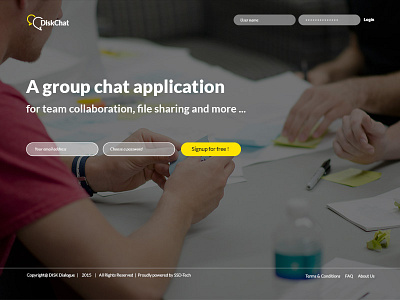 Disk Chat Landing Page Yellow - Version apps landing landing page ui