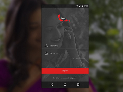 Mobile Dialer Login chat app login mobile ui