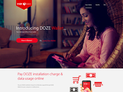 Doze Wallet Landing Page intro landing page product tour ui