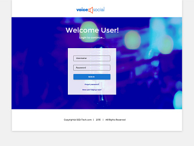 Voice Social Login UI apps login signin social