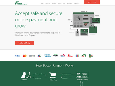 Foster Payment Landing Page UI Concept flat illustration landing page web apps