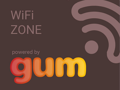 Gum WIFI ZONE Sticker Concept branding identity print sticker wifi