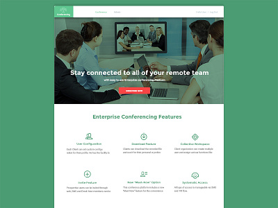 Enterprise Conferencing App Landing Concept apps landing saas ui
