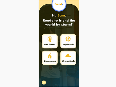 Frendz -- Home Page experiment find friend genz iphone iphone11 mobile mobile design tindr visual design