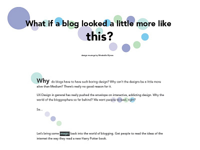 Colorful Blog Design Concept