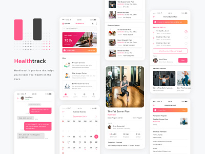 #Exploration - Complete Interfaces of Healthtrack Mobile App app apps case study design exploration flat minimal minimalism ui