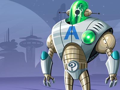 SuperBot character design illustration robot super hero