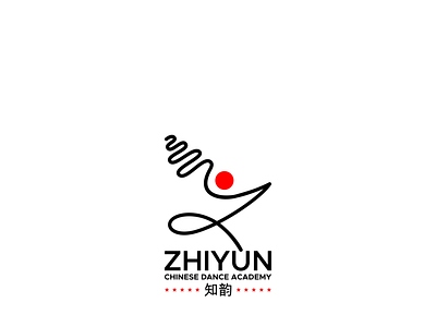 Initial Letter Z of Chinese Dance Studio black brand branding chinese dance dance design initial letter logo logo design modern pose red simple