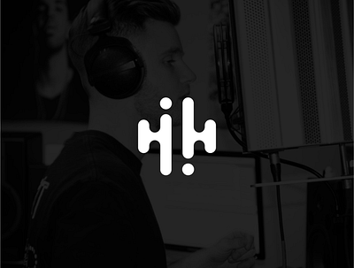 Double H music logo concept bar black branding design h letter h logo hh logo logo design music simple white