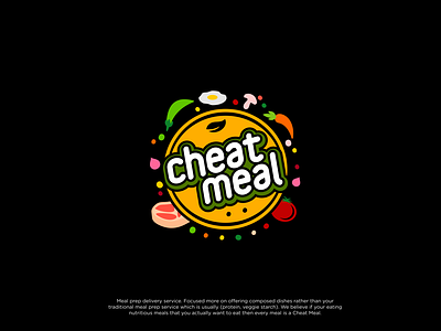 Cheat Meal Logo colorful food healthy logo logo design