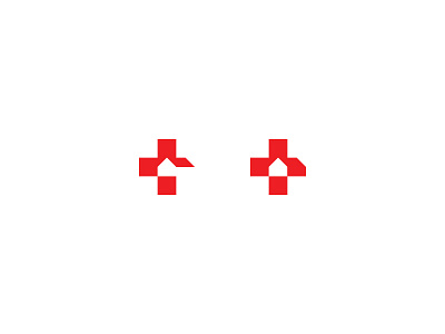 Cross + Home cross healthcare home hospital icon logo logodesign luke lukedesign mark medical symbol