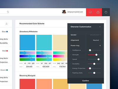 Coloring System bar color dashboard data ui ux