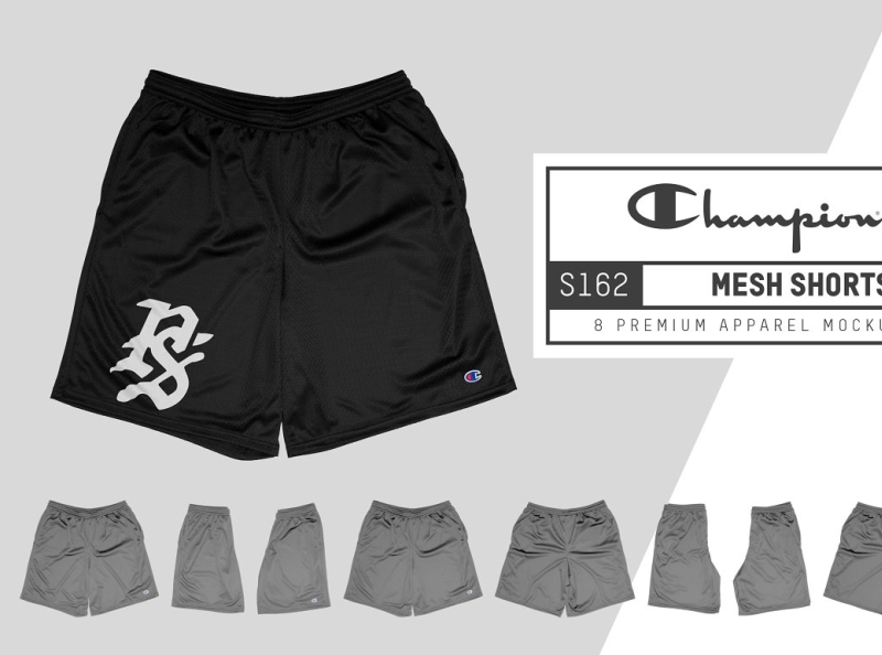 Champion S162 Mesh Shorts Mockups by GraphicDesign Content on Dribbble