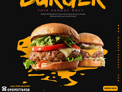 Sunday Brunch Burger Design branding design graphic design typography ui ux