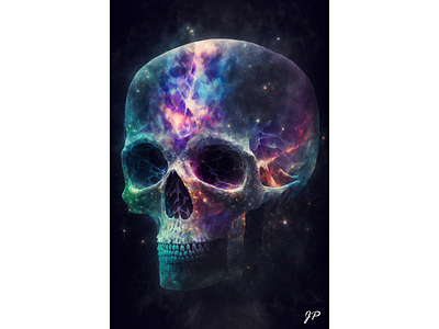 Night Sky Skull absract cinematic creative design illustration