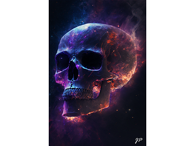 Cosmic Skull absract cinematic design illustration