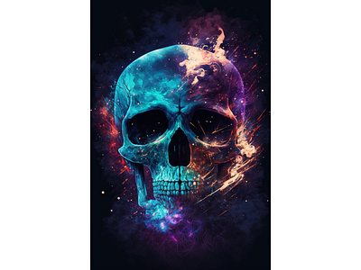 Abstract Skull cinematic creative design illustration