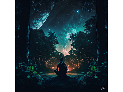 Night Forest absract cinematic creative design illustration