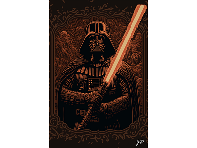 Darth Vader Woodcut absract creative design graphic design illustration star wars woodcut