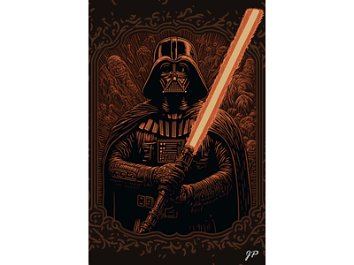 Darth Vader Woodcut