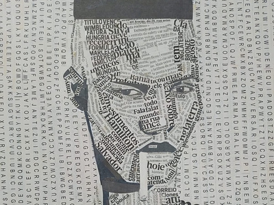 Grace Jones - Newspaper Collage artwork blackandwhite blackpower collage decoration gracejones illustration music portrait