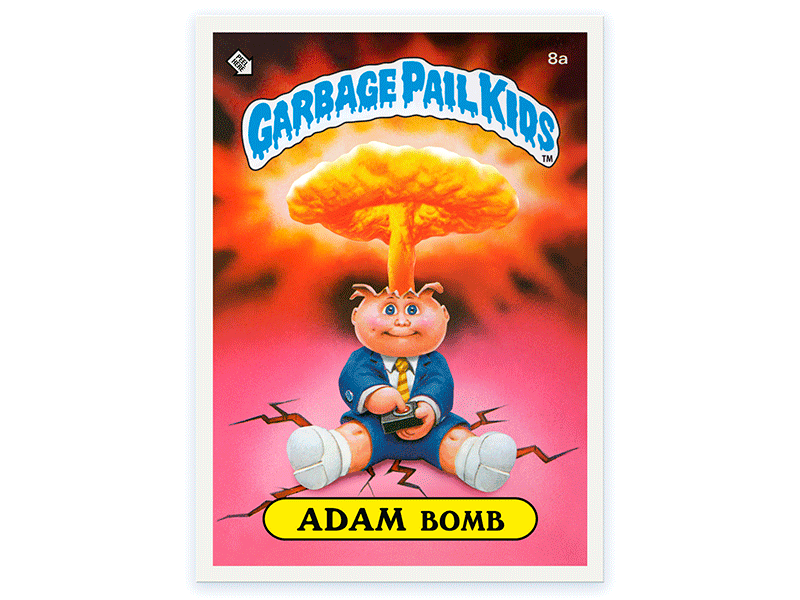 Adam Bomb 80s adam bomb blasted billy boom explosion garbage pail kids gif gpk gross illustration mind blown nuke topps