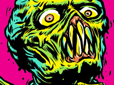 Cutie Pie alien gross horror illustration ink melting monster