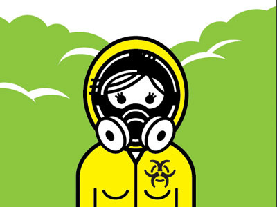 Save Your Breath biohazard fumes gas gas mask illsutration posion vector woman