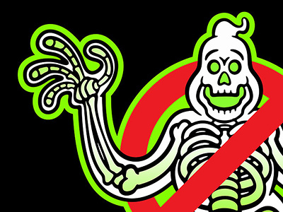 No Ghosts ghost ghostbusters illustration screenprinting skeleton tshirt vector xray
