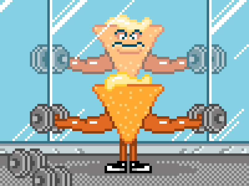 Macho Nacho 16bit 8bit cheesy dennys nacho. gif nes pixel art pixels weights