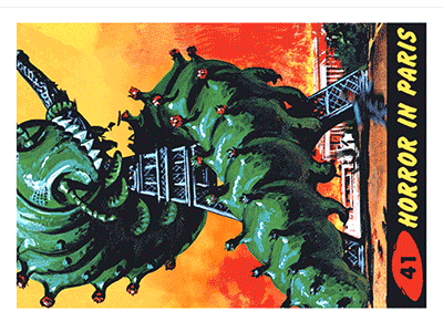 Horror In Paris alien gif illustration invasion lol mars attacks martian sci fi space topps
