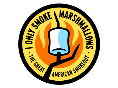 I Only Smoke Marshmallows badge camp fire marshmallow smoke stick