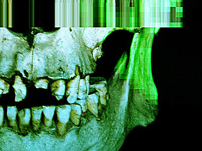 Don't forget to brush. pixels skull teeth texture